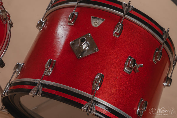 1970s Ludwig 'Standard' in Red Mist - 14x22, 16x16, 8x12