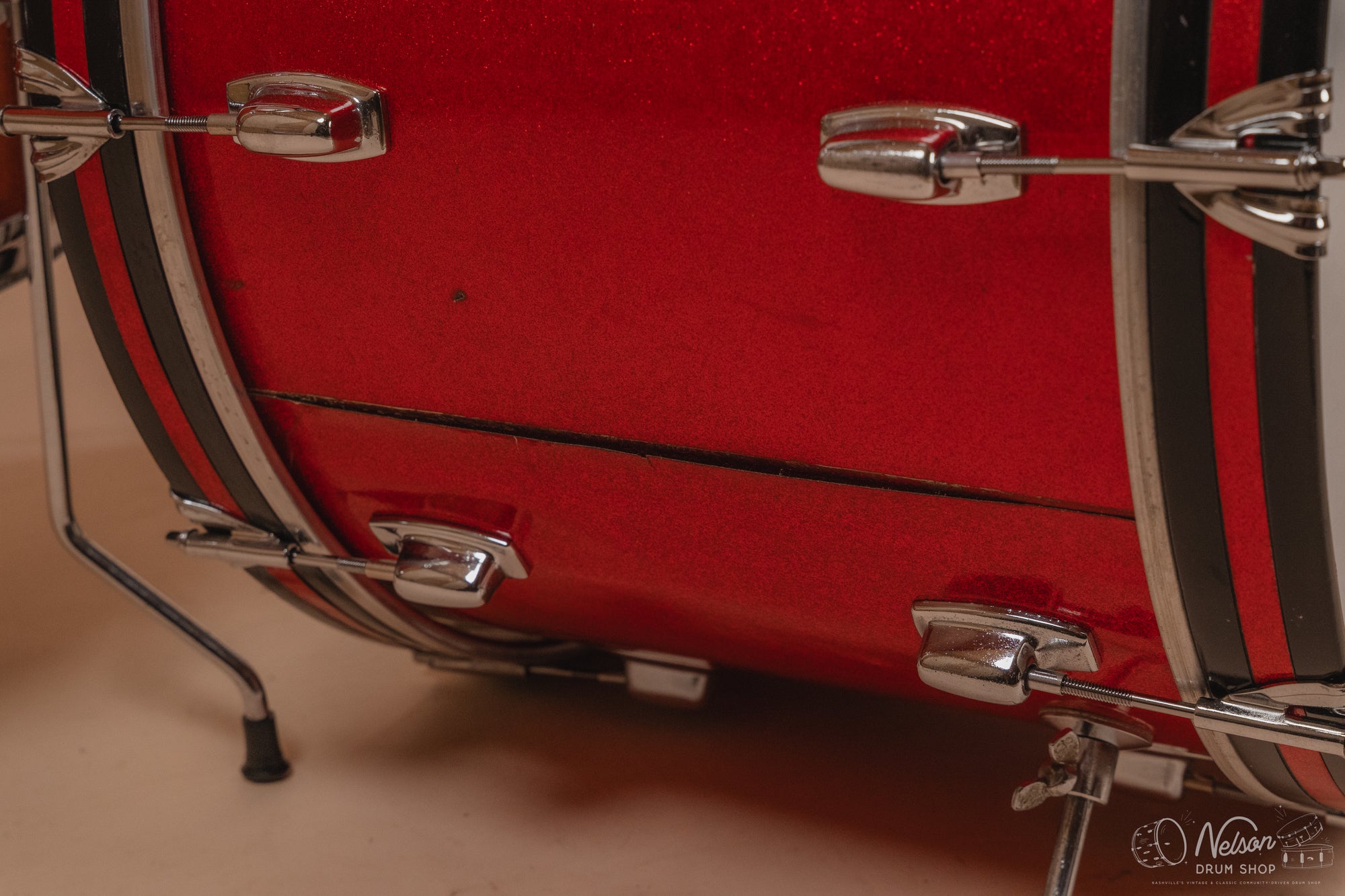 1970s Ludwig 'Standard' in Red Mist - 14x22, 16x16, 8x12