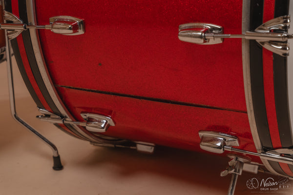 1970s Ludwig 'Standard' in Red Mist - 14x22, 16x16, 8x12