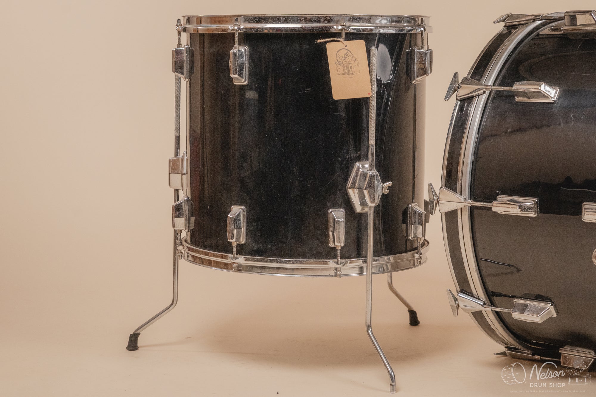 1970s Pearl Wood-Fiberglass in Black - 14x22, 16x16, 9x13, 8x12
