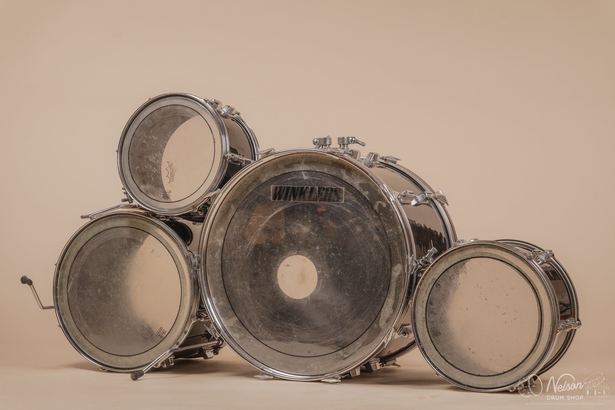 1970s Pearl Wood-Fiberglass in Black - 14x22, 16x16, 9x13, 8x12
