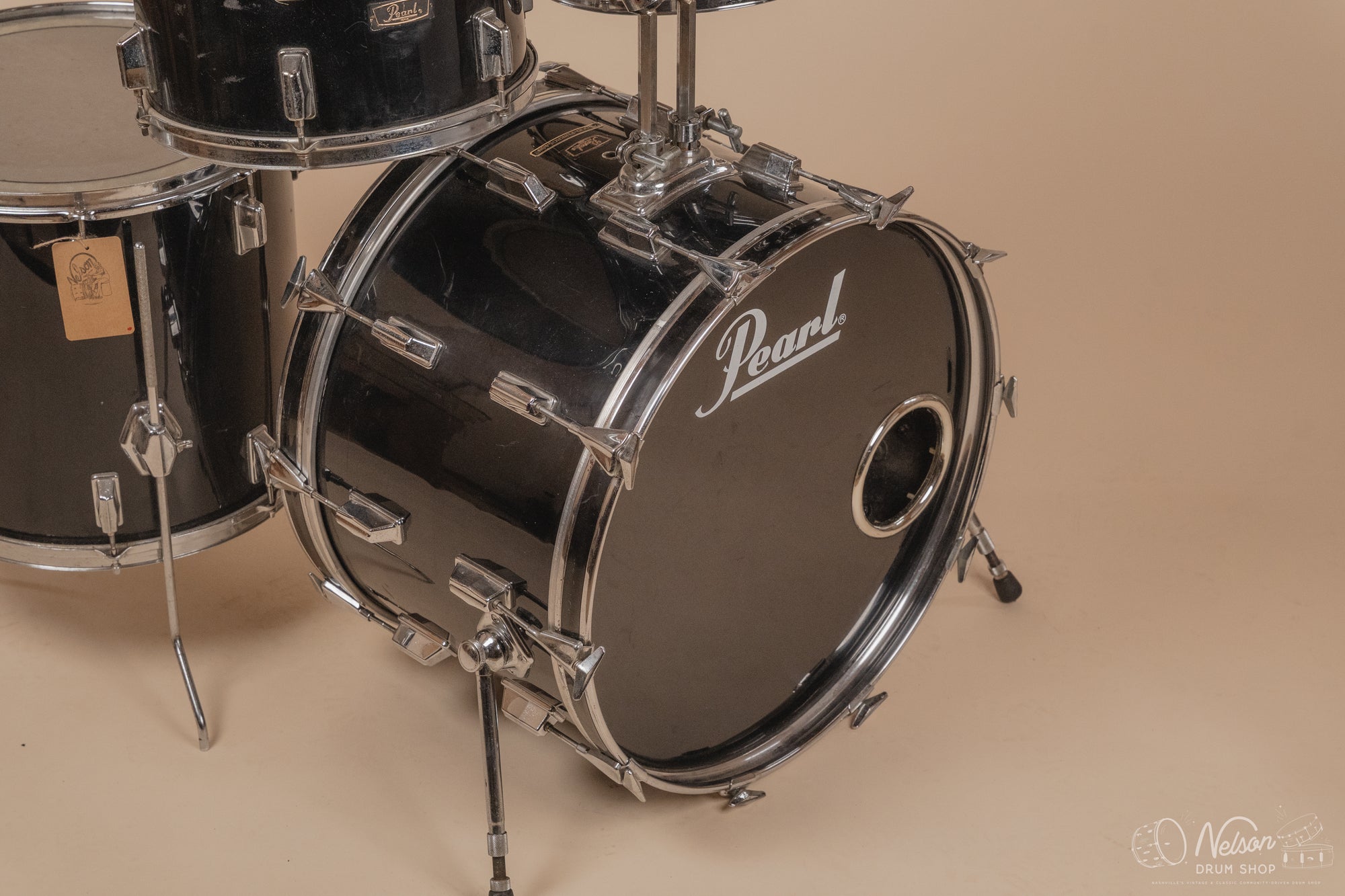1970s Pearl Wood-Fiberglass in Black - 14x22, 16x16, 9x13, 8x12