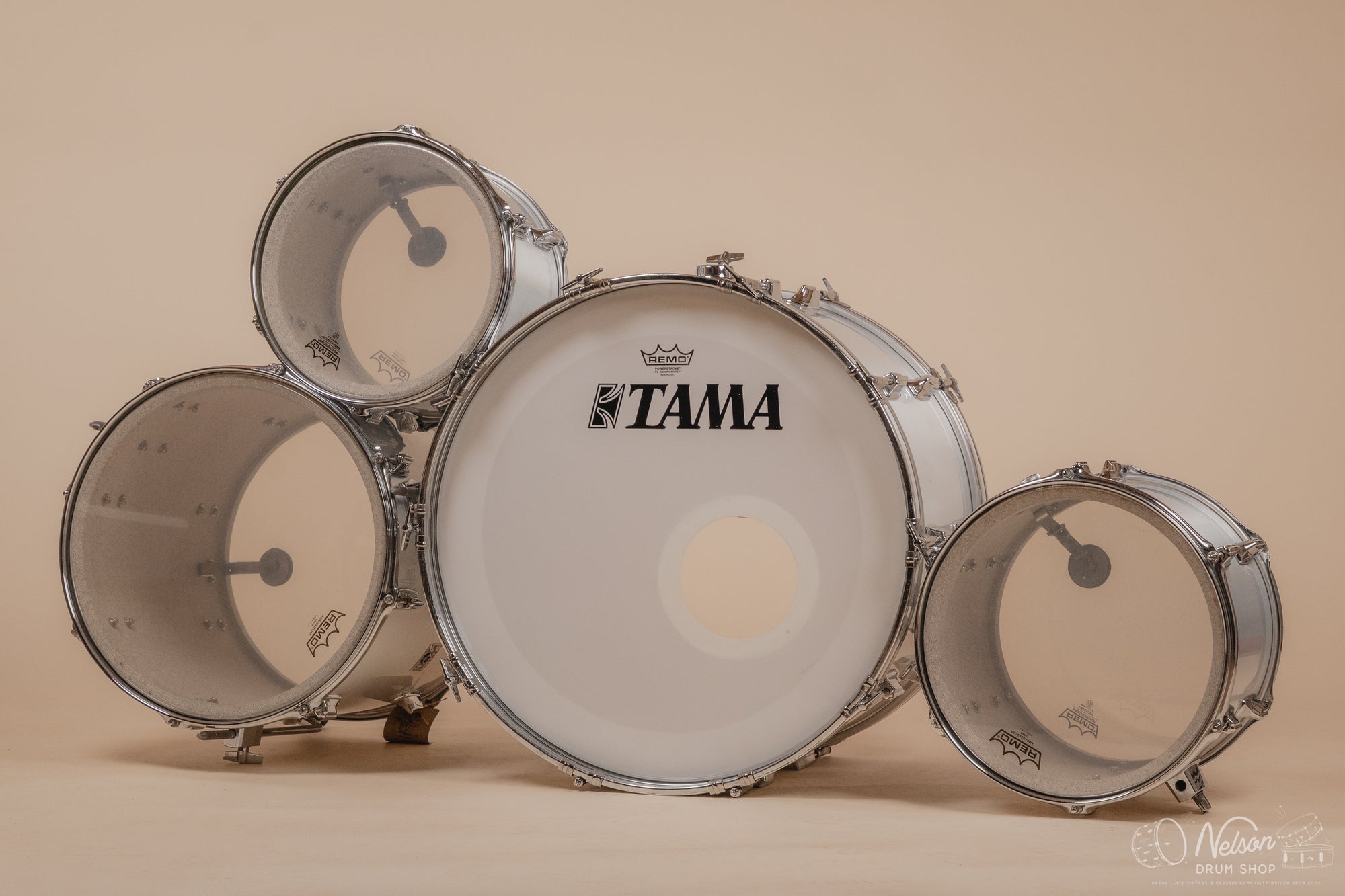1970s Tama 'Imperialstar' in Metallic White - 14x22, 16x16, 9x13, 8x12