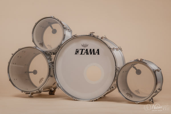 1970s Tama 'Imperialstar' in Metallic White - 14x22, 16x16, 9x13, 8x12