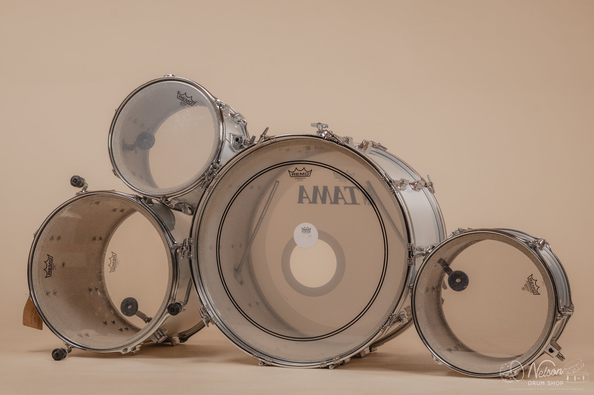 1970s Tama 'Imperialstar' in Metallic White - 14x22, 16x16, 9x13, 8x12