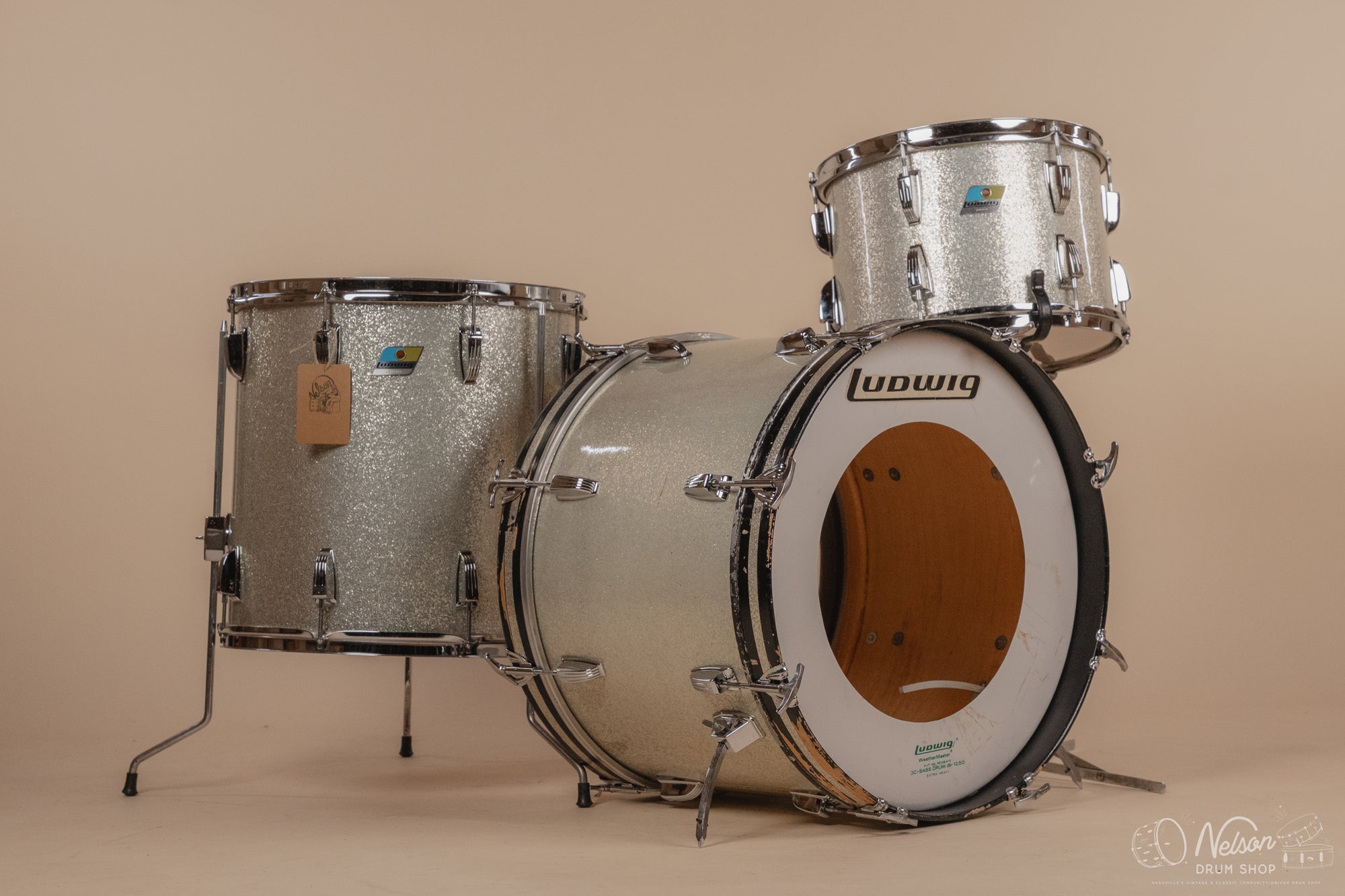 APR 13th 1971 Ludwig 'Super Beat' in Silver Sparkle - 9x13, 16x16, 14x20
