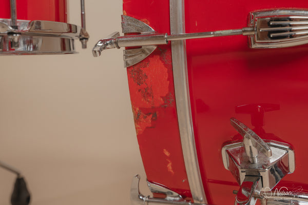 1980s Ludwig Super Classic 4 ply in Red Fury w/ Mach Lugs - 16x22, 11x12, 12x13, 16x16