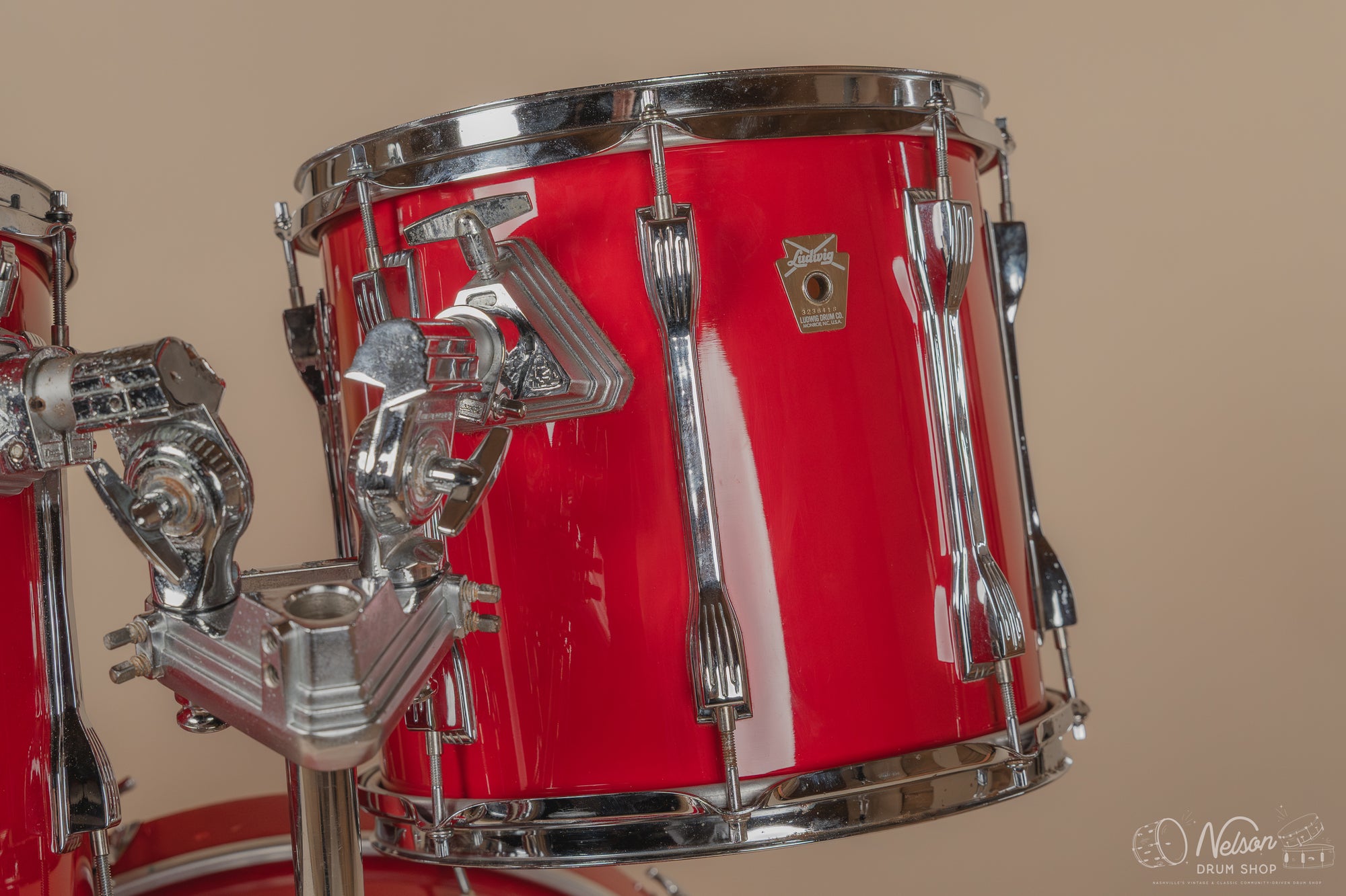1980s Ludwig Super Classic 4 ply in Red Fury w/ Mach Lugs - 16x22, 11x12, 12x13, 16x16