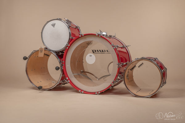 1980s Ludwig Super Classic 4 ply in Red Fury w/ Mach Lugs - 16x22, 11x12, 12x13, 16x16