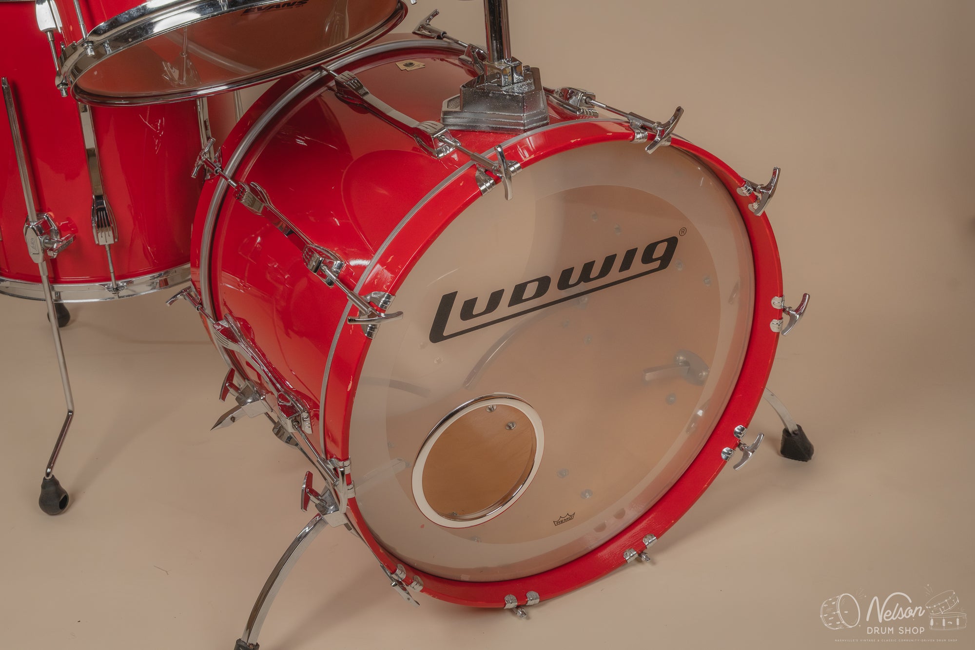 1980s Ludwig Super Classic 4 ply in Red Fury w/ Mach Lugs - 16x22, 11x12, 12x13, 16x16