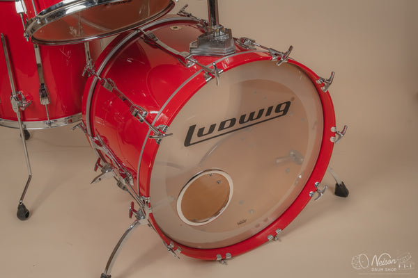 1980s Ludwig Super Classic 4 ply in Red Fury w/ Mach Lugs - 16x22, 11x12, 12x13, 16x16