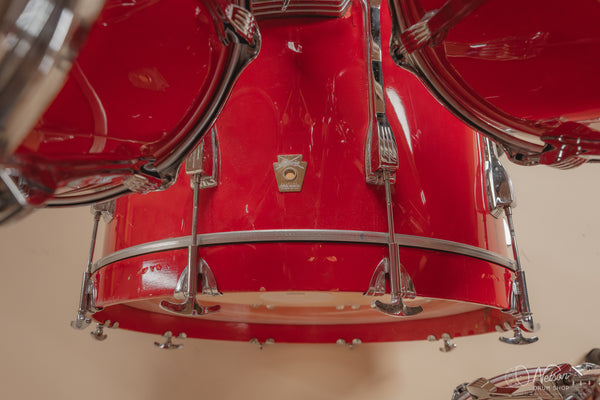 1980s Ludwig Super Classic 4 ply in Red Fury w/ Mach Lugs - 16x22, 11x12, 12x13, 16x16