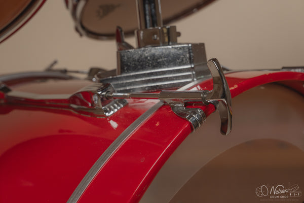 1980s Ludwig Super Classic 4 ply in Red Fury w/ Mach Lugs - 16x22, 11x12, 12x13, 16x16