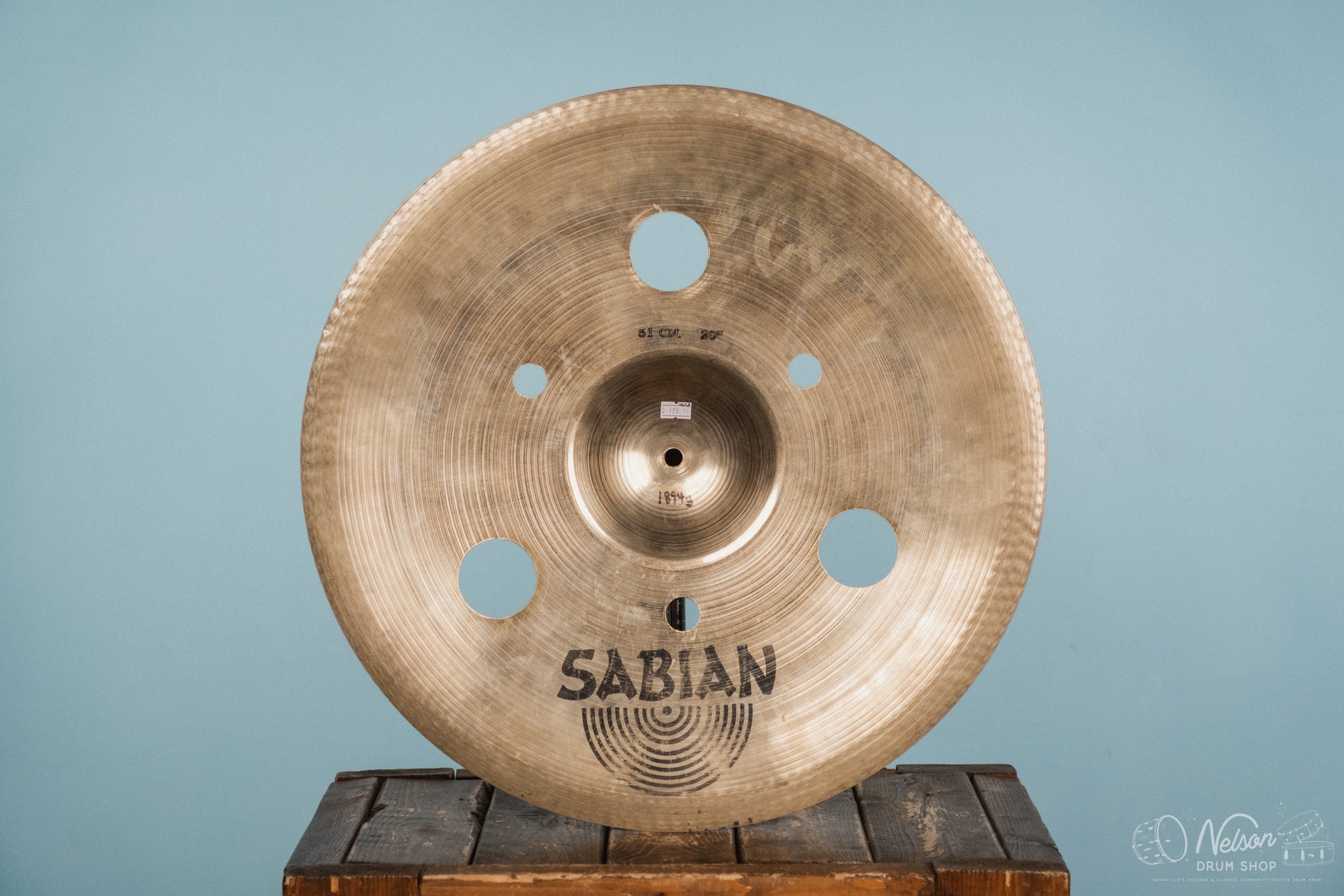 Vintage Sabian Flange Ride w/ 6 Holes - 20"