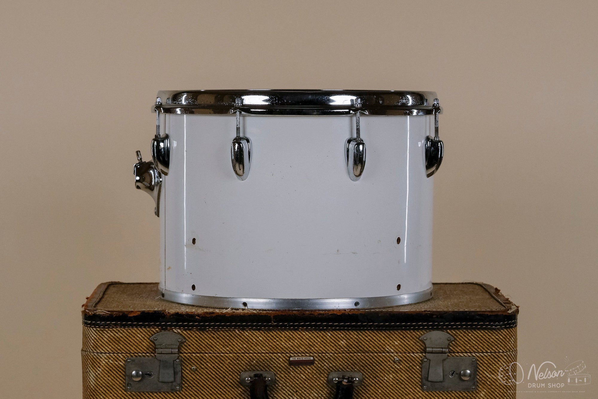 1970s Slingerland 3 ply Concert Tom in White - 10x14