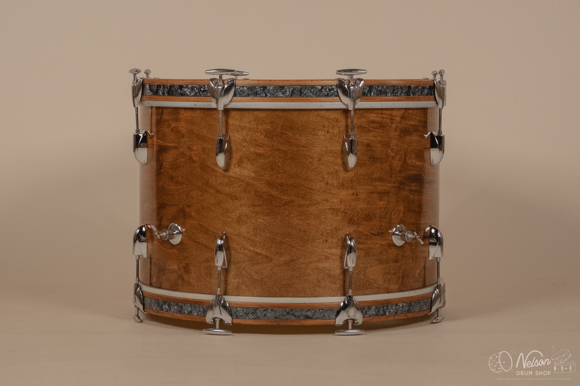 60s Gretsch Round Badge Bass Drum Refinished in Gloss Walnut - 14x22
