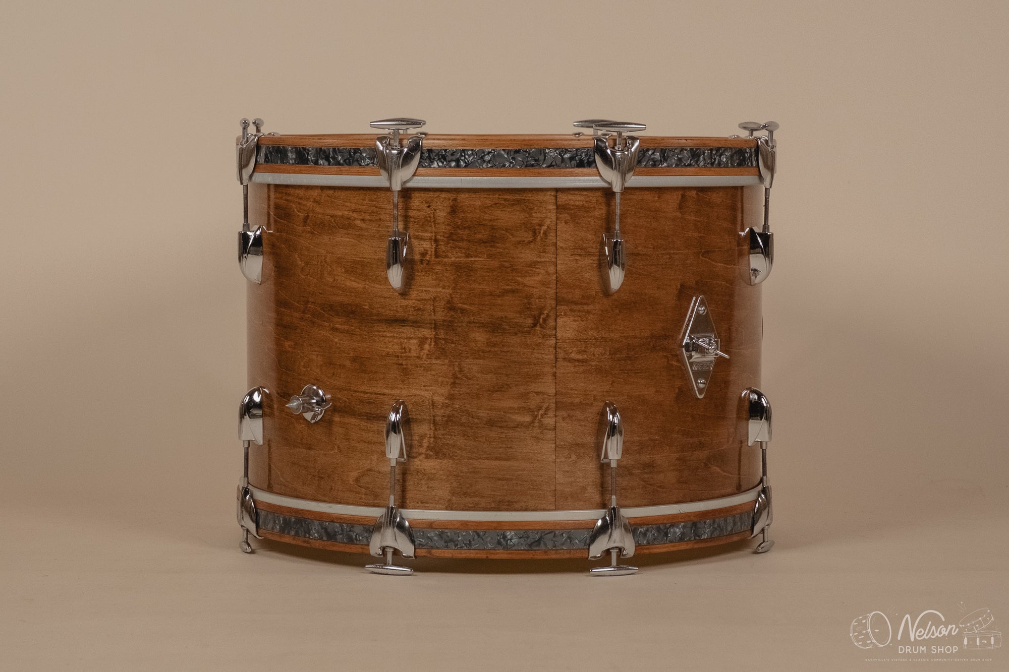 60s Gretsch Round Badge Bass Drum Refinished in Gloss Walnut - 14x22