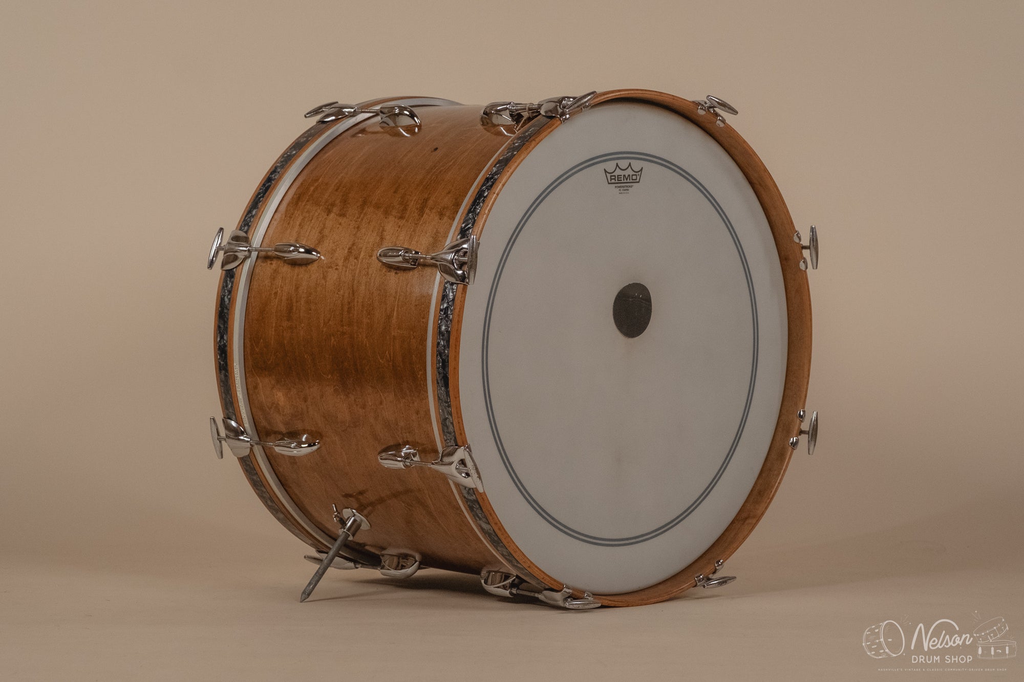 60s Gretsch Round Badge Bass Drum Refinished in Gloss Walnut - 14x22