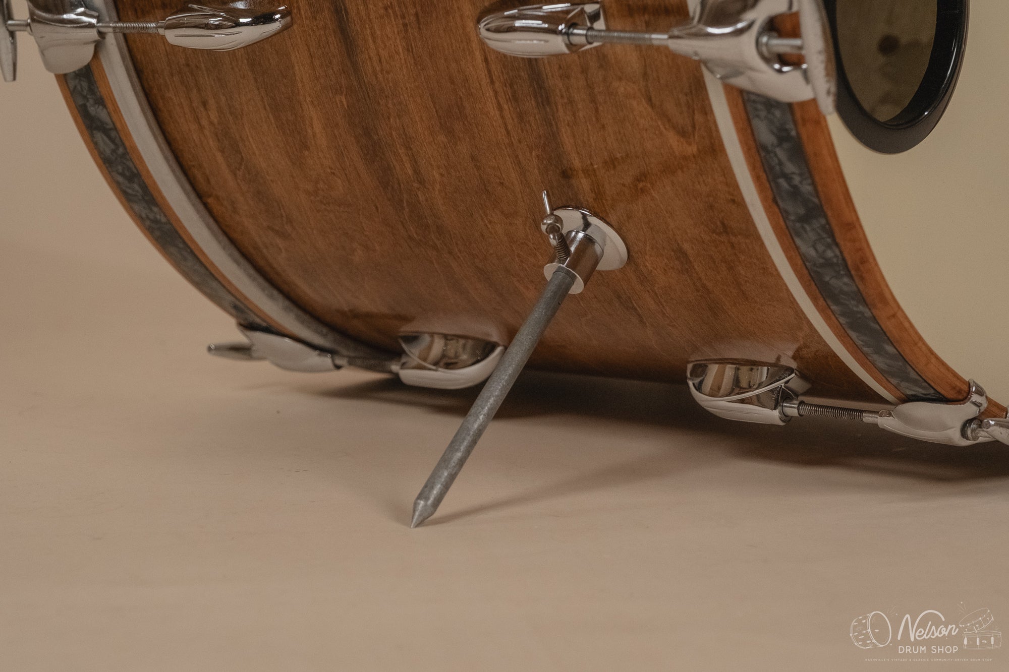 60s Gretsch Round Badge Bass Drum Refinished in Gloss Walnut - 14x22