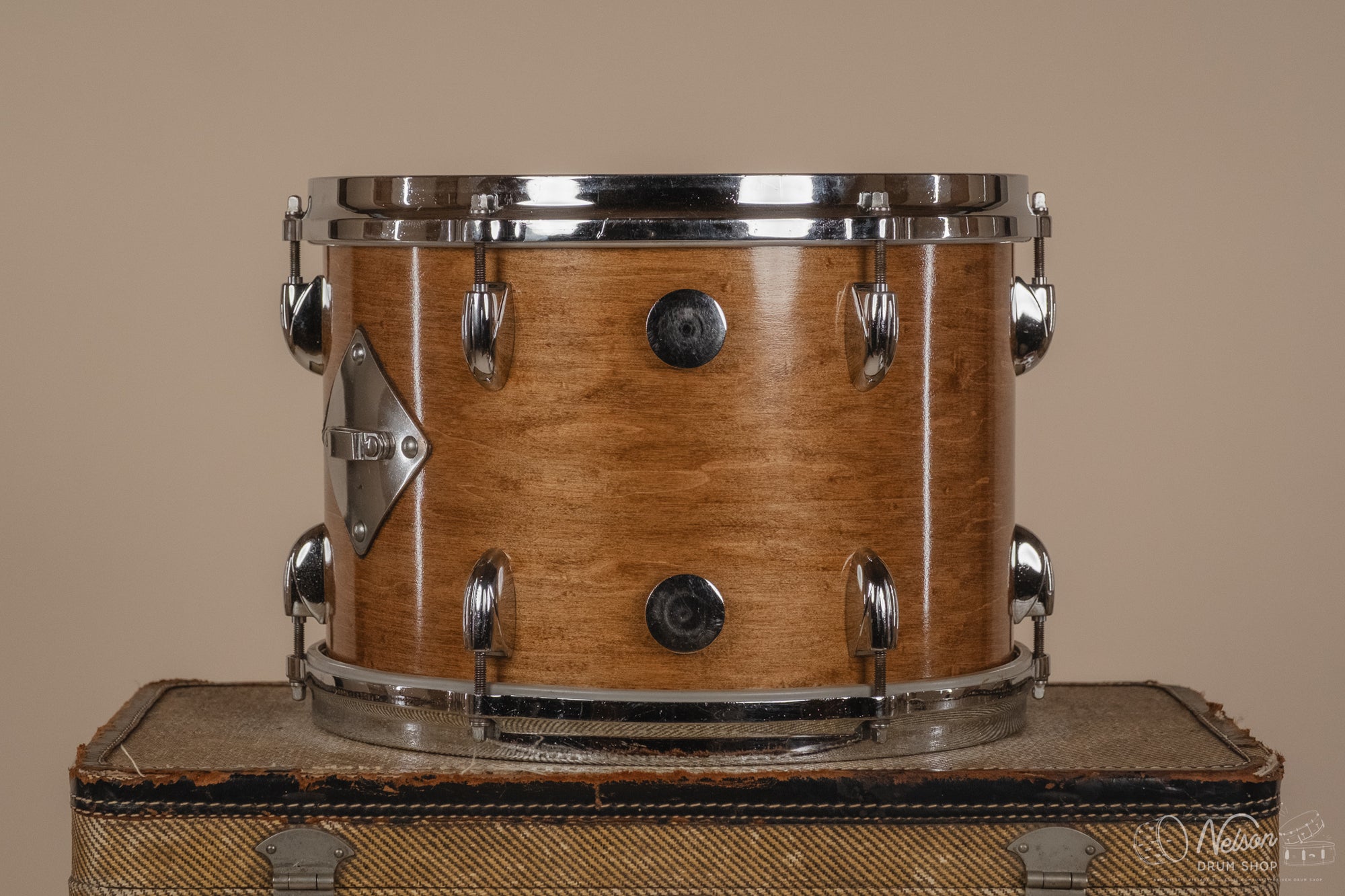 60s Gretsch Round Badge Tom Refinished in Gloss Walnut - 9x13