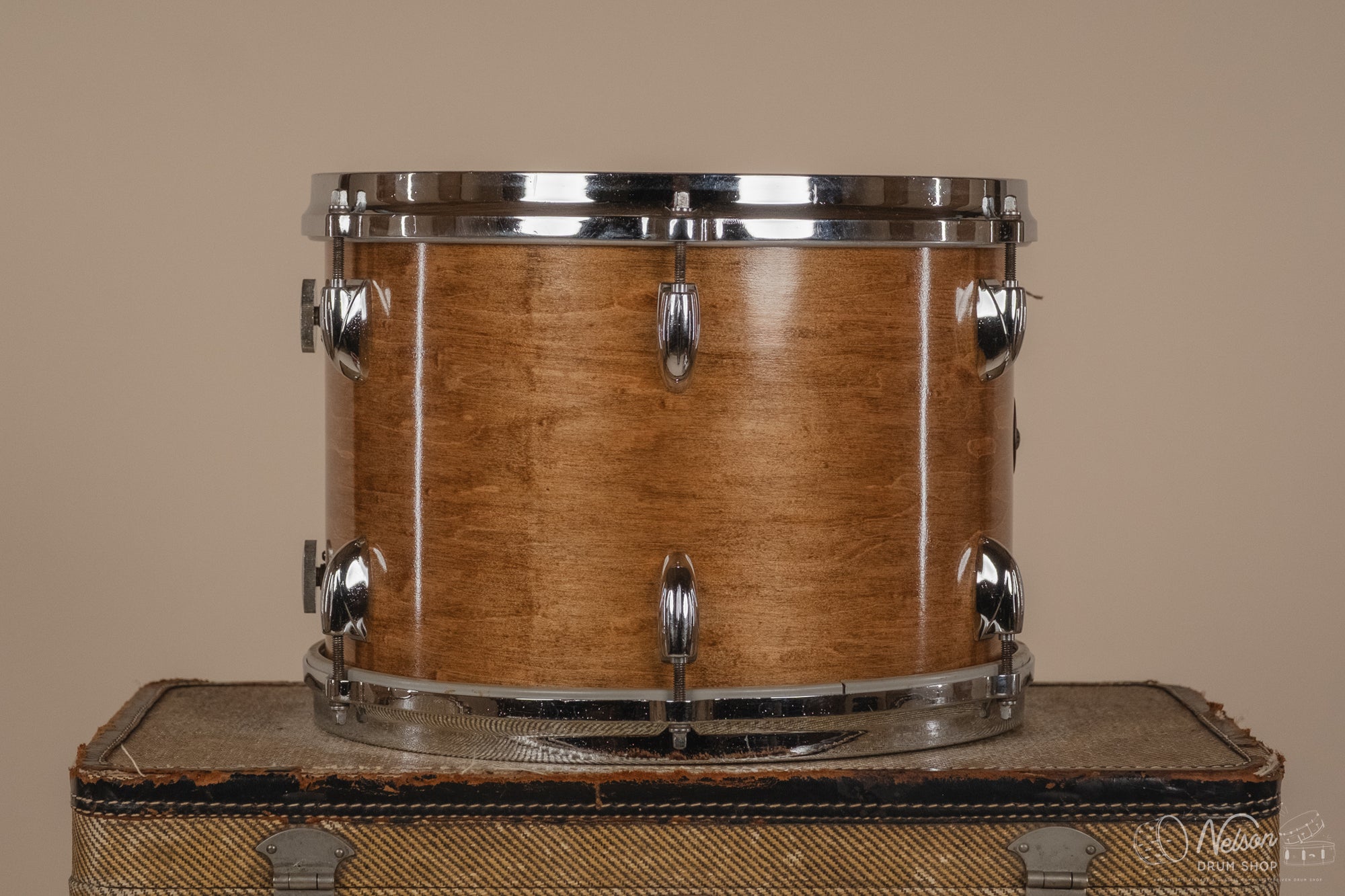 60s Gretsch Round Badge Tom Refinished in Gloss Walnut - 9x13