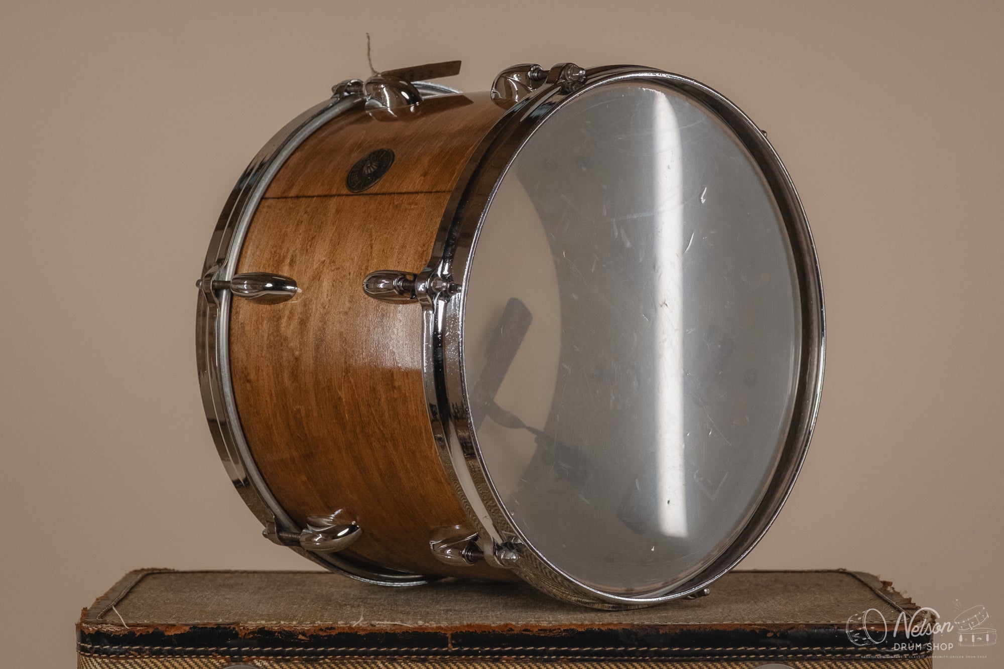 60s Gretsch Round Badge Tom Refinished in Gloss Walnut - 9x13