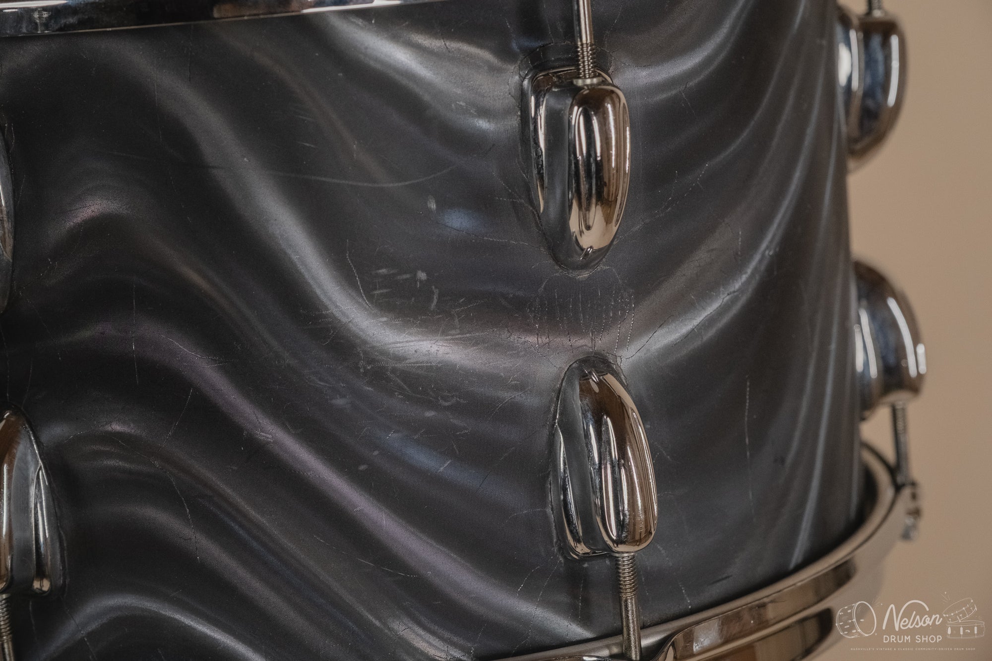 1960s Slingerland 'Modern Solo Outfit' in Charcoal Satin Flame - 14x20, 16x16, 8x12, 8x12