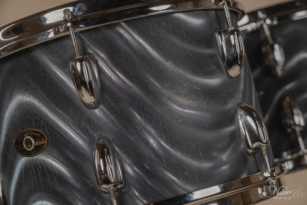 1960s Slingerland 'Modern Solo Outfit' in Charcoal Satin Flame - 14x20, 16x16, 8x12, 8x12