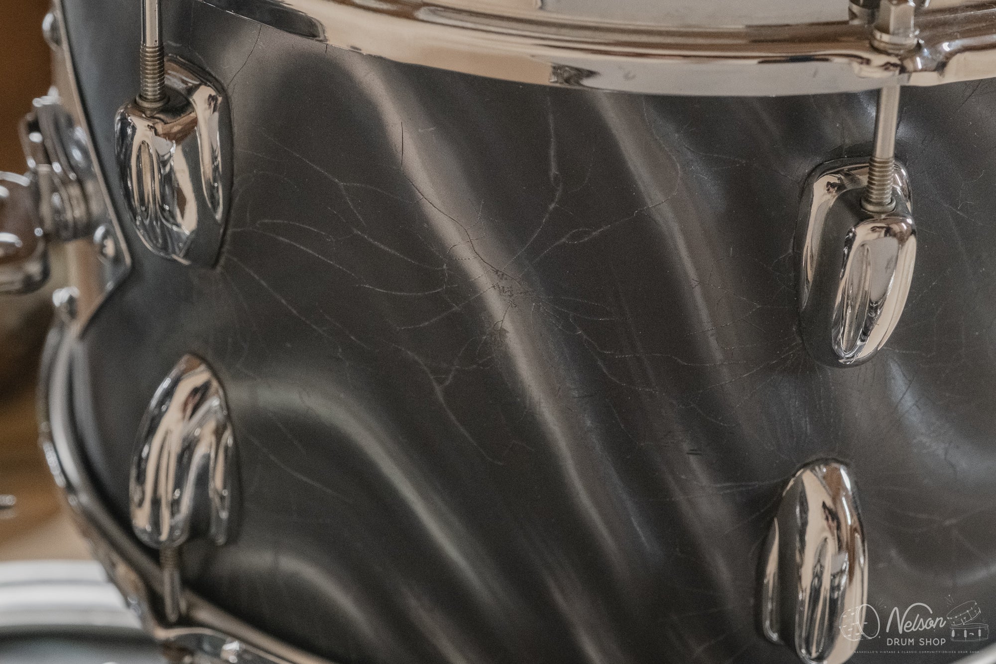 1960s Slingerland 'Modern Solo Outfit' in Charcoal Satin Flame - 14x20, 16x16, 8x12, 8x12