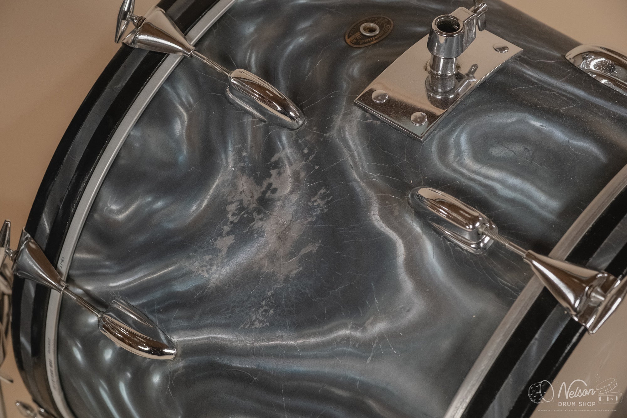 1960s Slingerland 'Modern Solo Outfit' in Charcoal Satin Flame - 14x20, 16x16, 8x12, 8x12