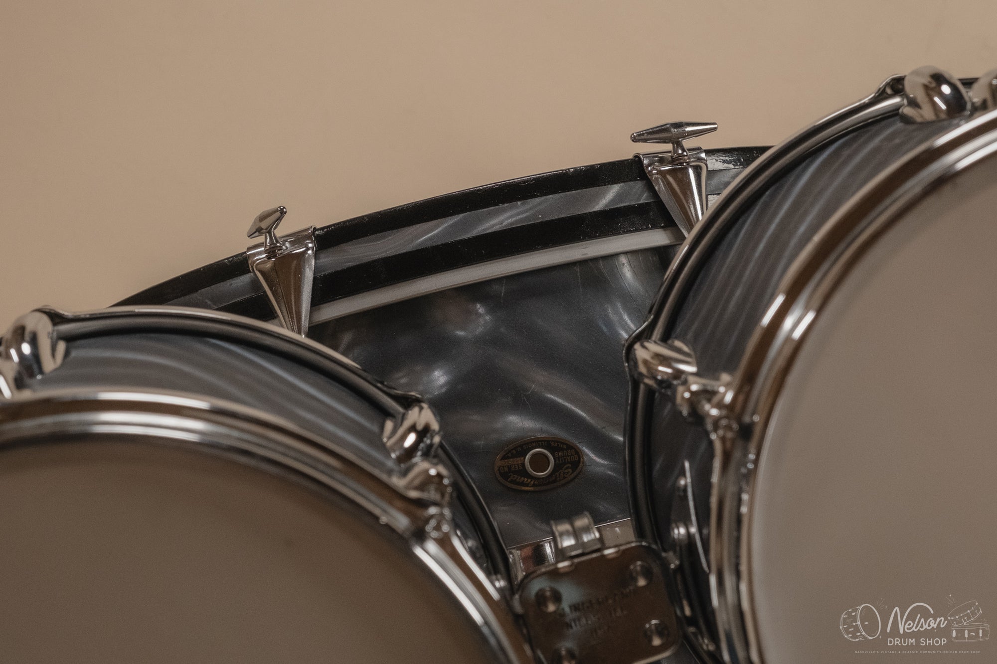 1960s Slingerland 'Modern Solo Outfit' in Charcoal Satin Flame - 14x20, 16x16, 8x12, 8x12