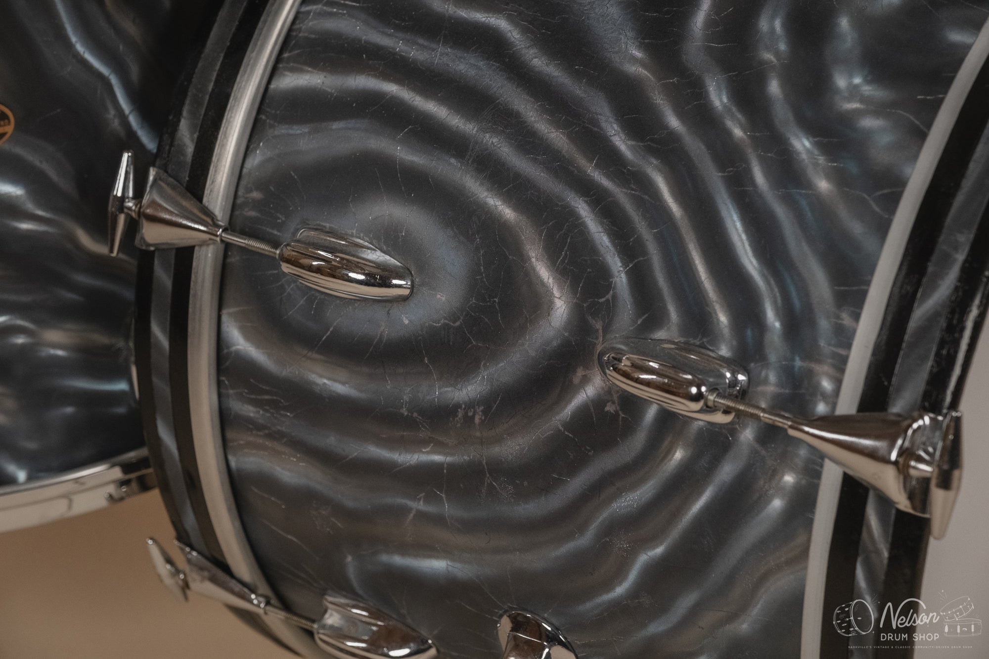 1960s Slingerland 'Modern Solo Outfit' in Charcoal Satin Flame - 14x20, 16x16, 8x12, 8x12