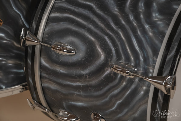 1960s Slingerland 'Modern Solo Outfit' in Charcoal Satin Flame - 14x20, 16x16, 8x12, 8x12