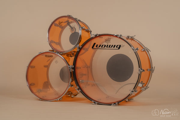 1970s Ludwig Vistalite in Amber - 14x22, 16x16, 8x12