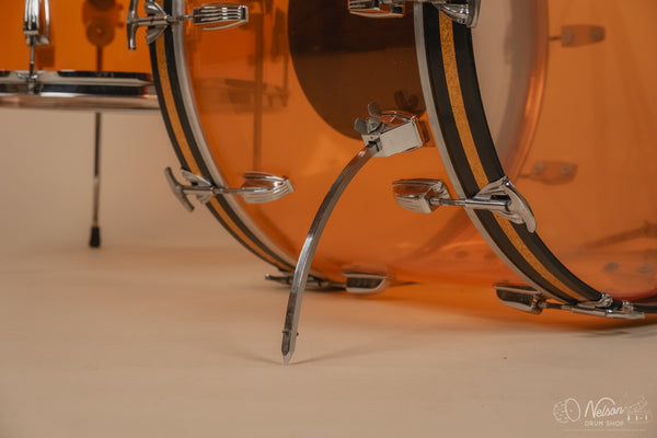 1970s Ludwig Vistalite in Amber - 14x22, 16x16, 8x12