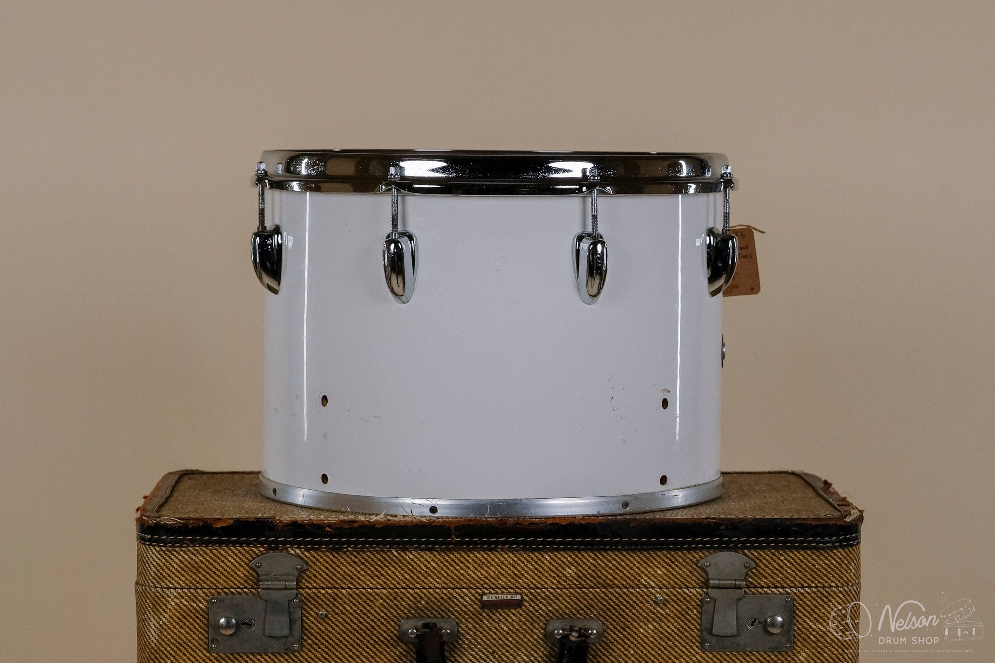 1970s Slingerland 3 ply Concert Tom in White - 10x14