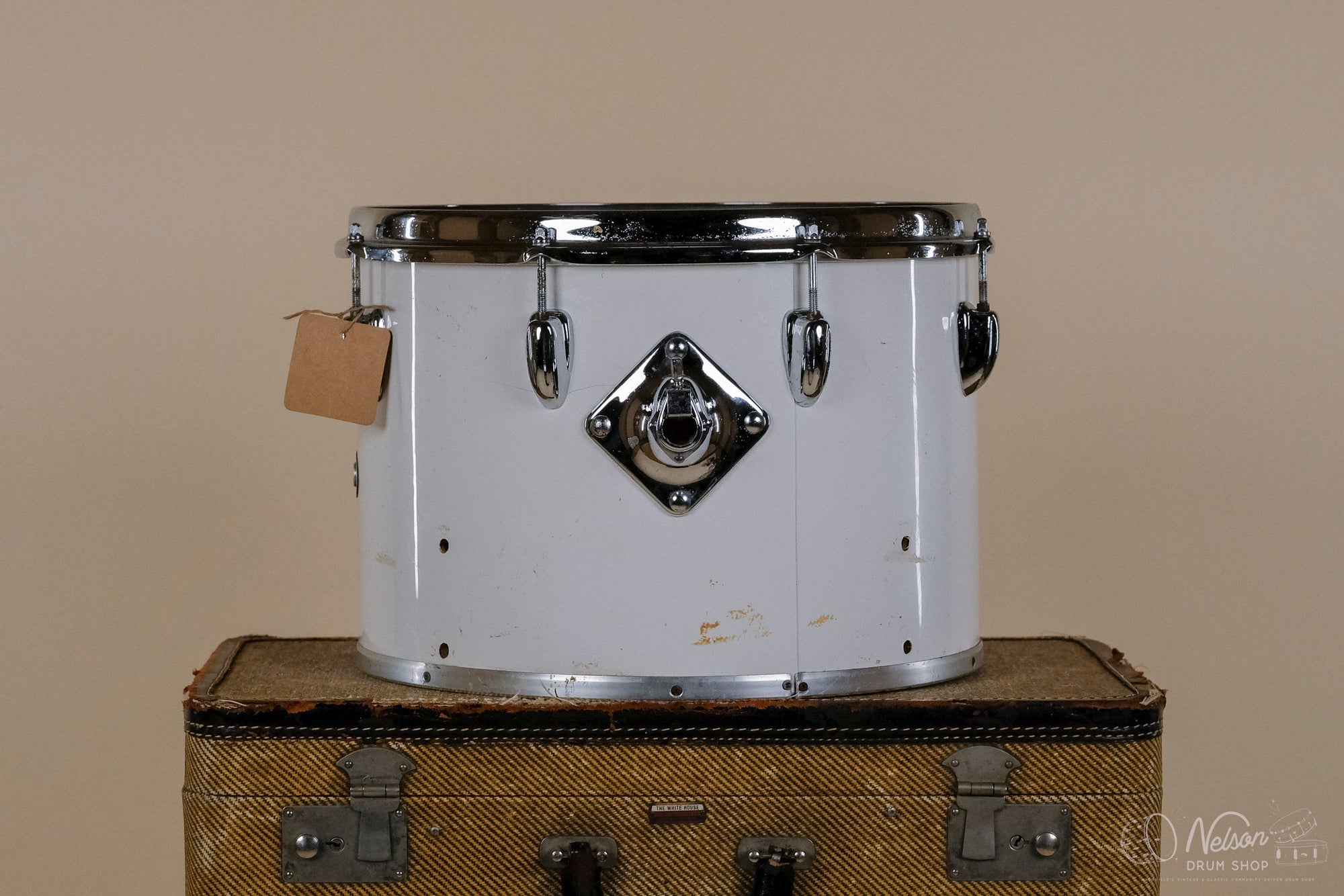 1970s Slingerland 3 ply Concert Tom in White - 10x14