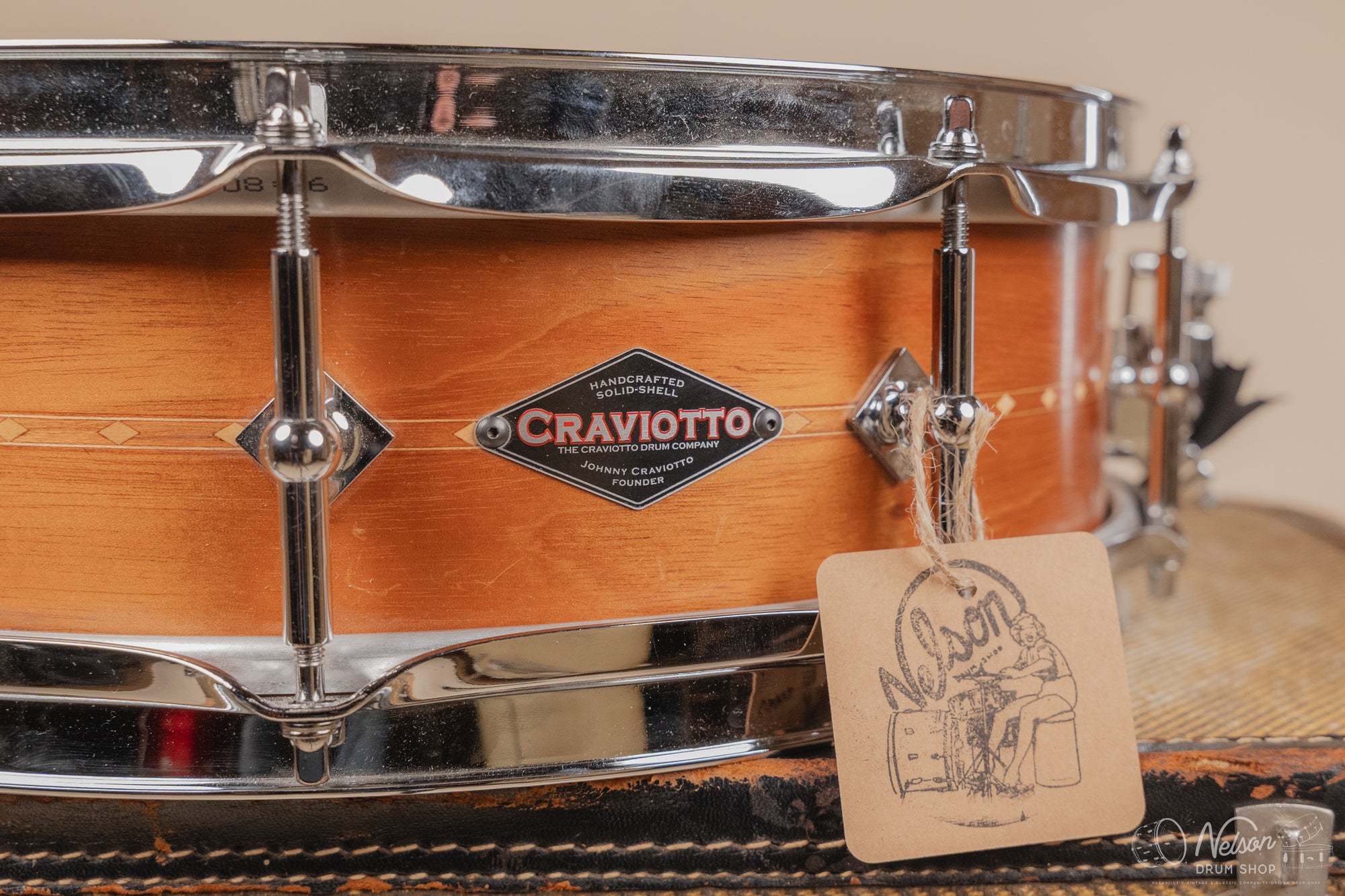 Craviotto Mahogany w/ Cherry Inlay in Oil Finish - 4.5x14 (Floor Model)