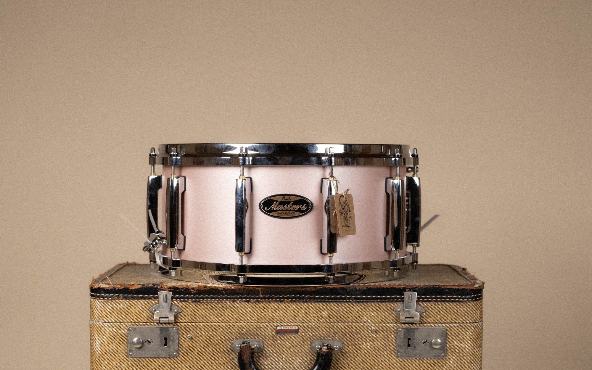Used Pearl Masters Maple/Gum Snare in Satin Rose Gold - 6.5x14