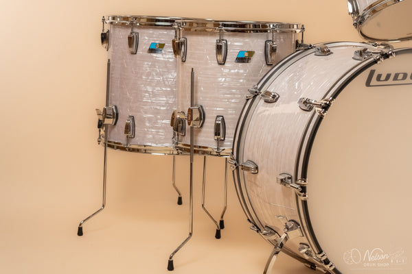 Used Ludwig Classic Maple in White Marine Pearl 14x24, 8x12, 9x13, 14x14, 16x16