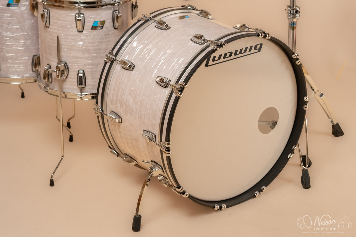 Used Ludwig Classic Maple in White Marine Pearl 14x24, 8x12, 9x13, 14x14, 16x16