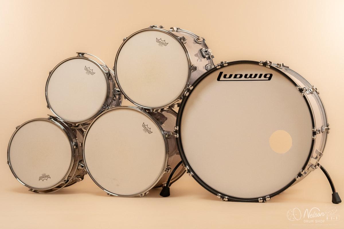 Used Ludwig Classic Maple in White Marine Pearl 14x24, 8x12, 9x13, 14x14, 16x16