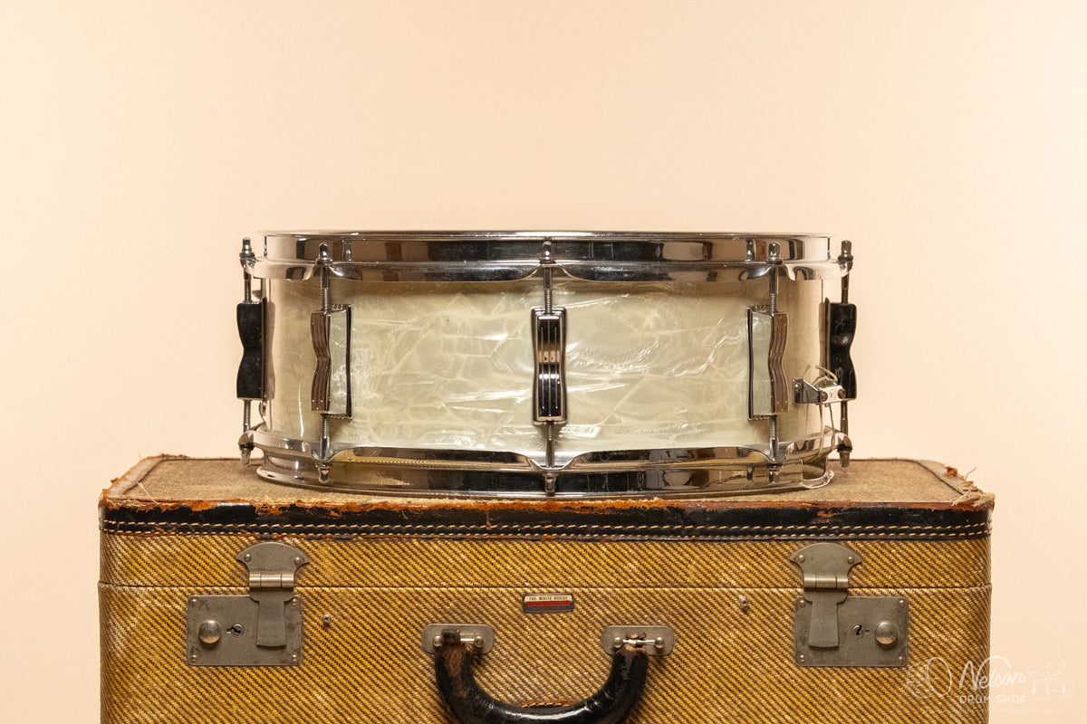 1960s Ludwig 'Jazz Festival' in White Marine Pearl - 5x14