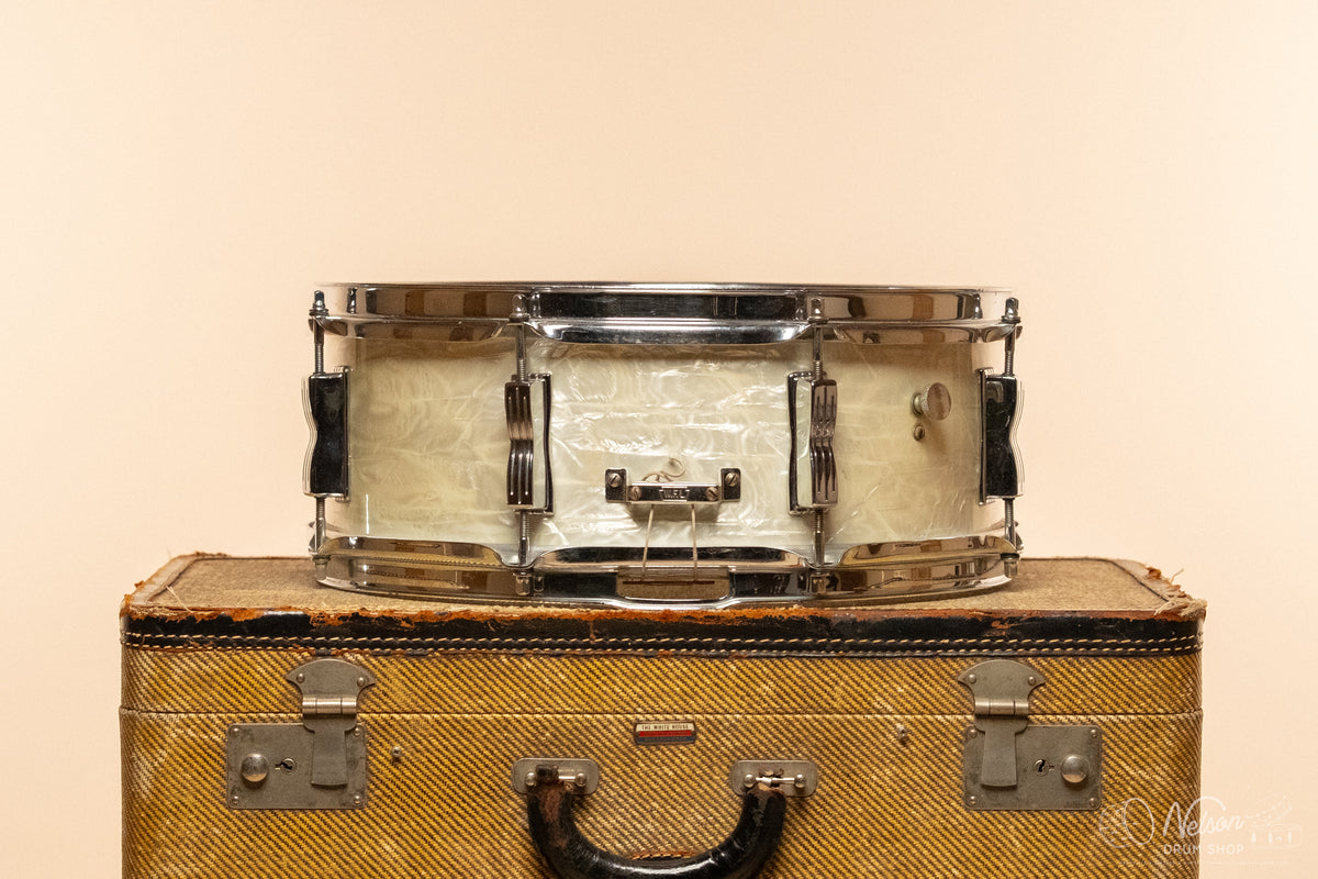1960s Ludwig 'Jazz Festival' in White Marine Pearl - 5x14