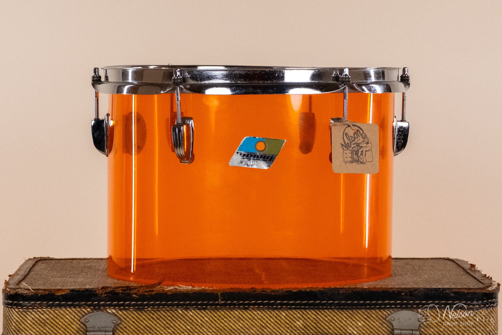 1970s Ludwig / RCI Vistalite Amber Concert Tom - 9x13