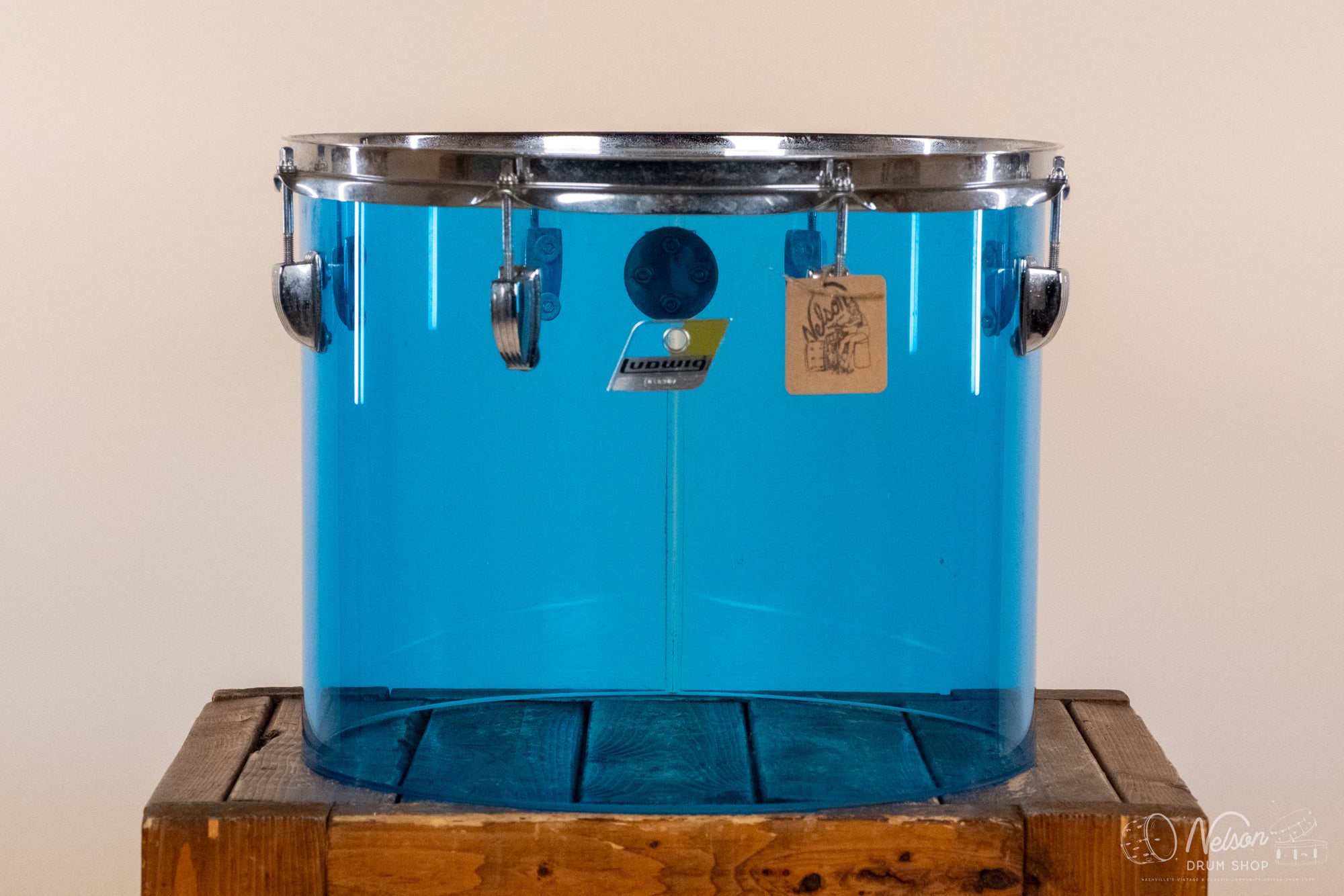 1970s Ludwig Vistalite Blue Concert Tom - 12x15