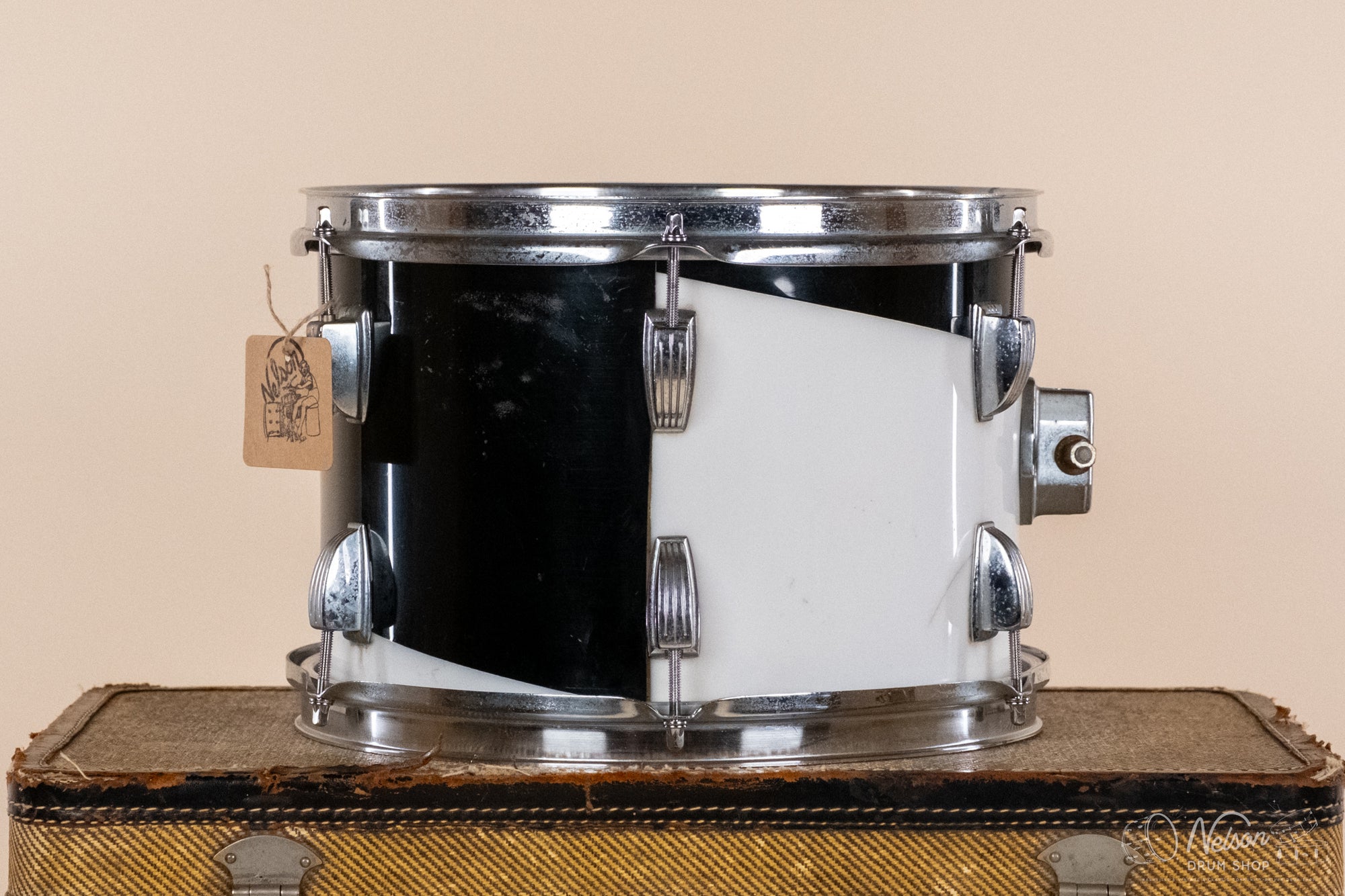 1970s Ludwig Vistalite Pattern E in Black/White - 8x12