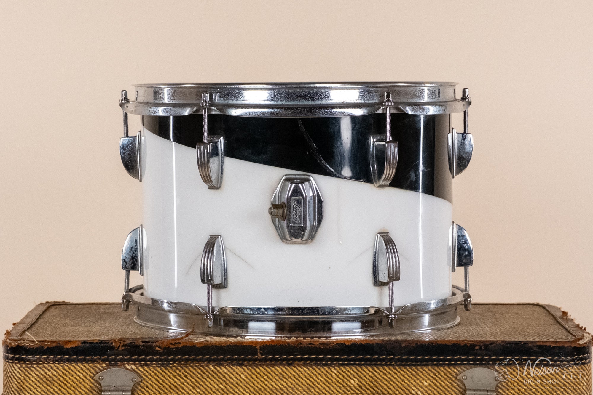 1970s Ludwig Vistalite Pattern E in Black/White - 8x12