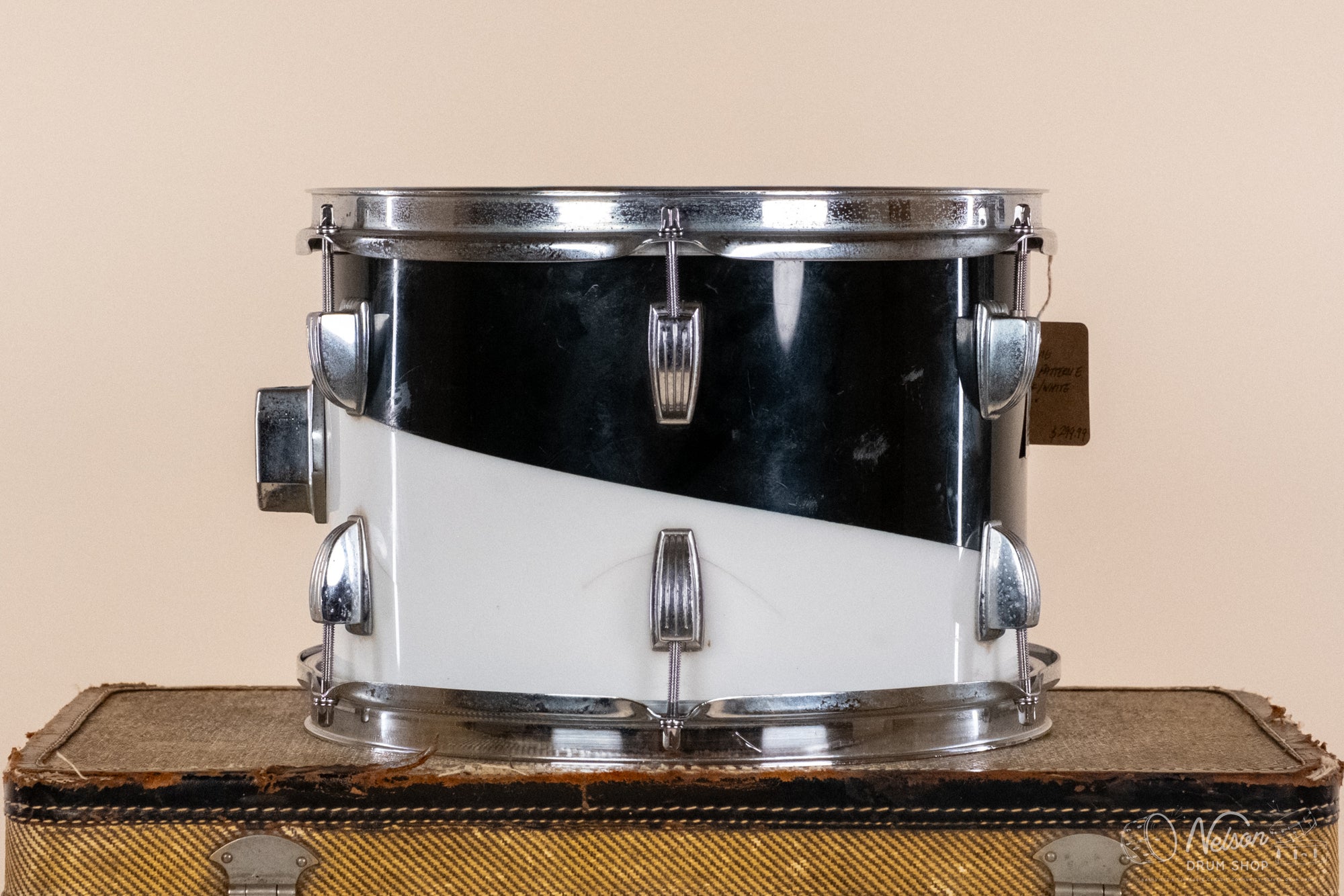 1970s Ludwig Vistalite Pattern E in Black/White - 8x12