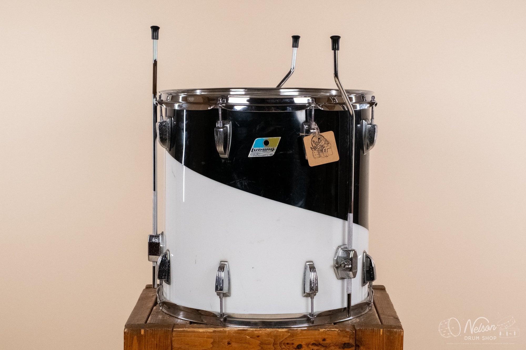 1970s Ludwig Vistalite Pattern E in Black/White - 16x16